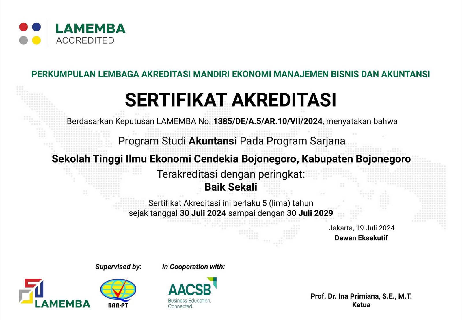 Sertifikat Akreditasi Baik Sekali