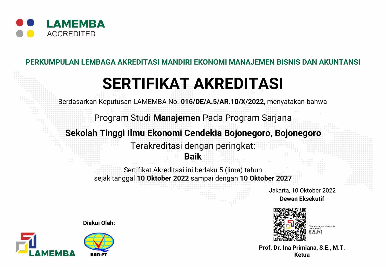 Sertifikat Akreditasi Baik Sekali
